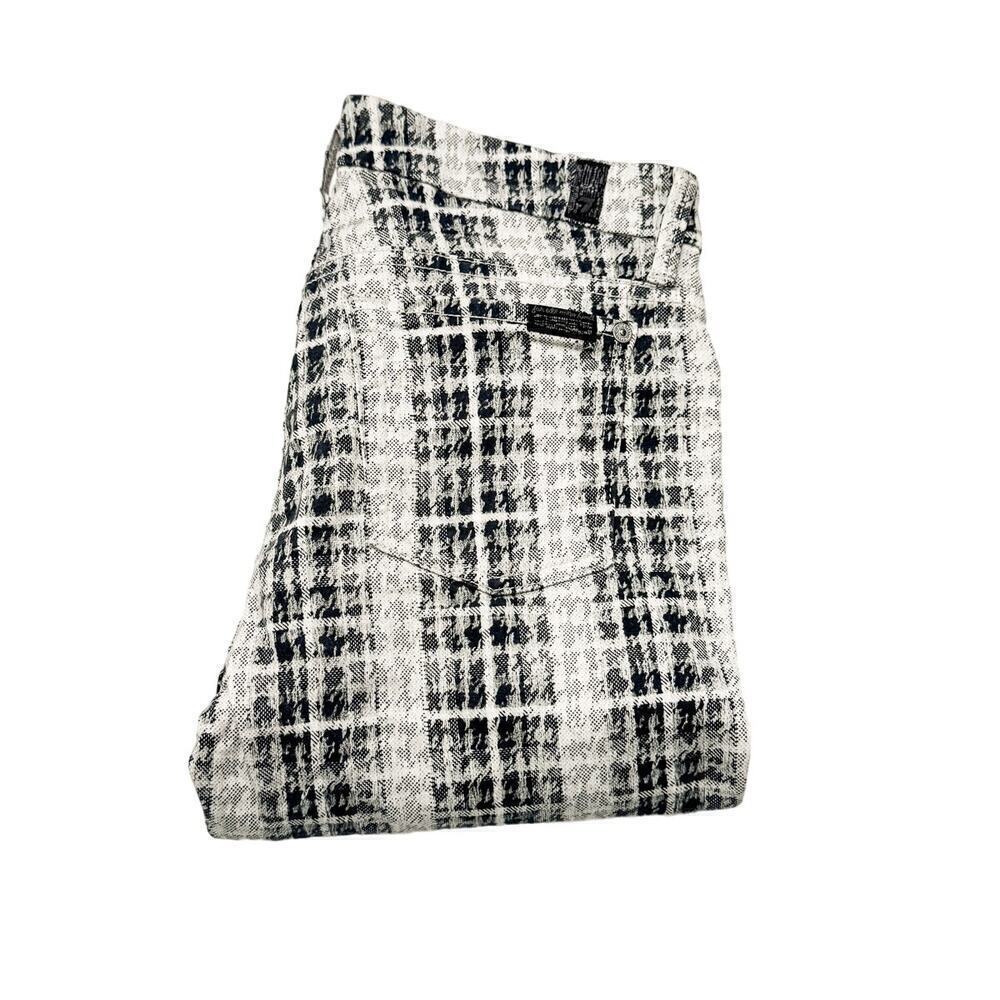 7 For All Mankind Patterned Skinny Jeans Plaid Houndstooth Size 26